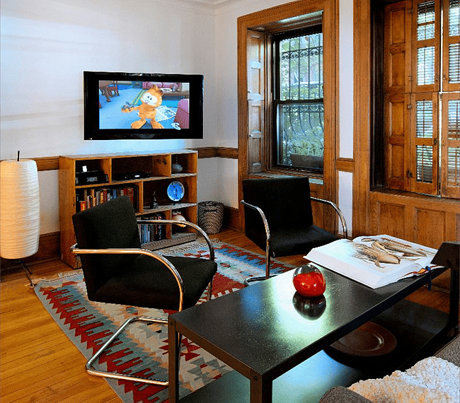 Large swing-out smart TV.