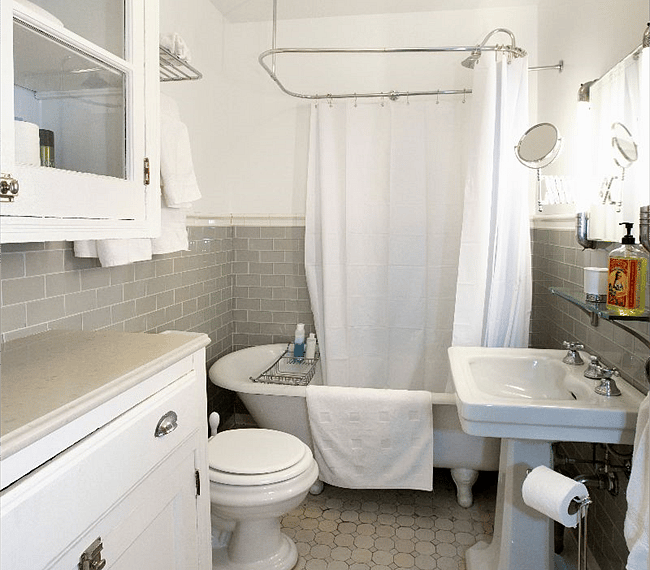 Charming bathroom with claw foot tub.