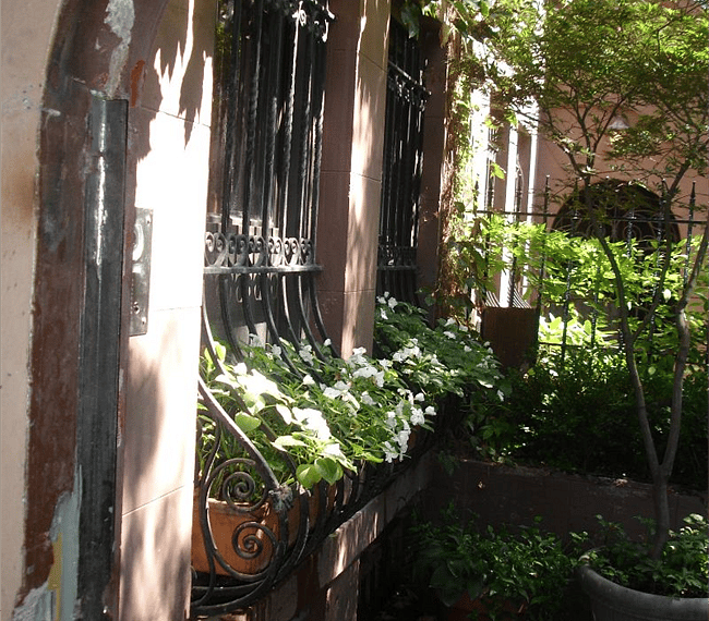 Entry faces street.