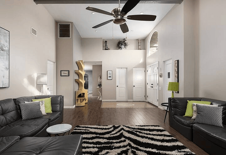 View of front entry way from the living room