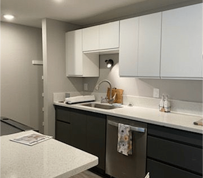 Fully equipped kitchen, with granite counters, stainless appliances and all essentials implements included