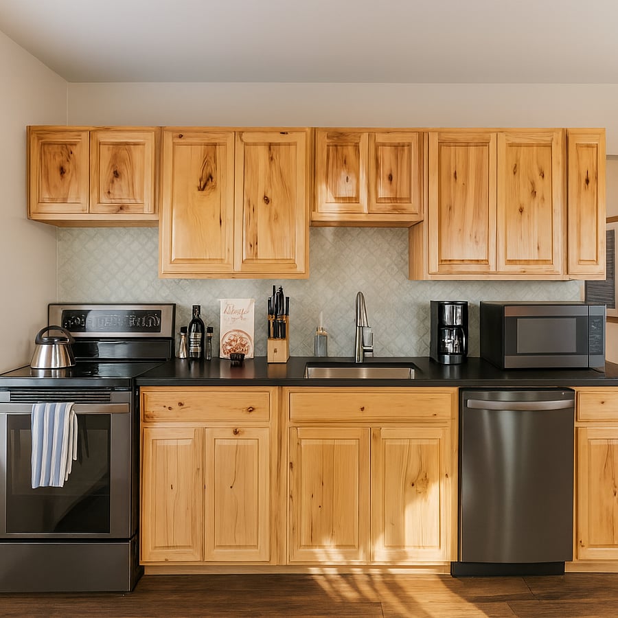 This warm and well-appointed kitchen is perfect to start your morning with a fresh brew