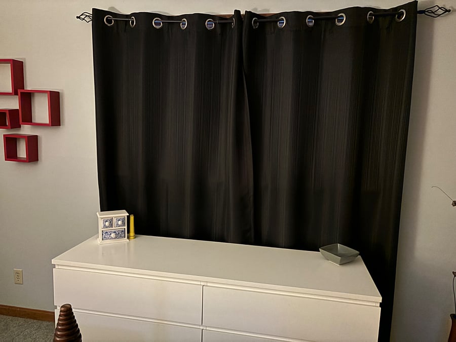 Room darkening curtains
