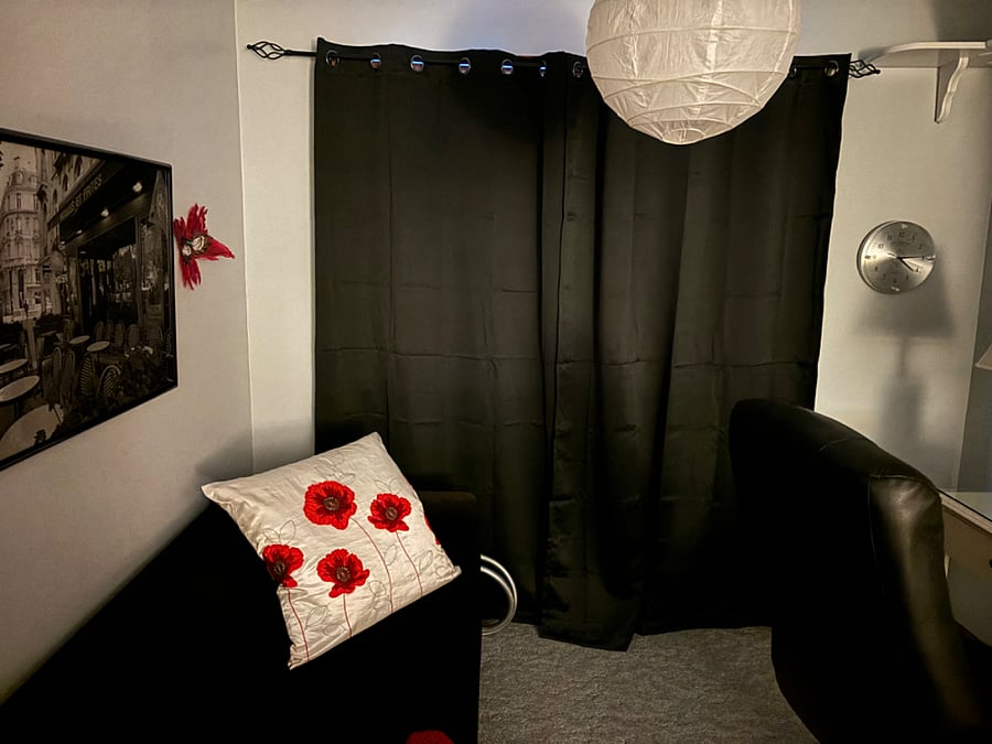Room darkening curtains
