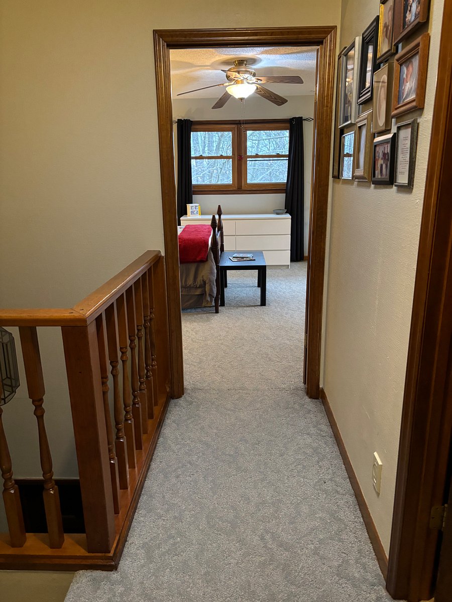 Hallway from top of stairs to room