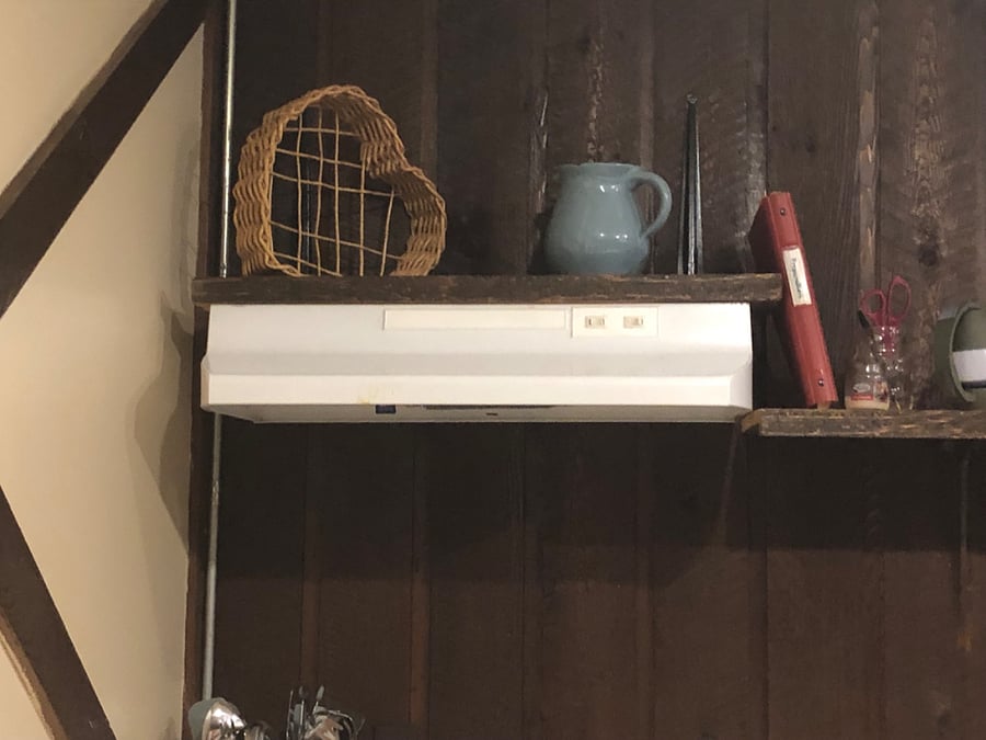 Stove  fan above stove 