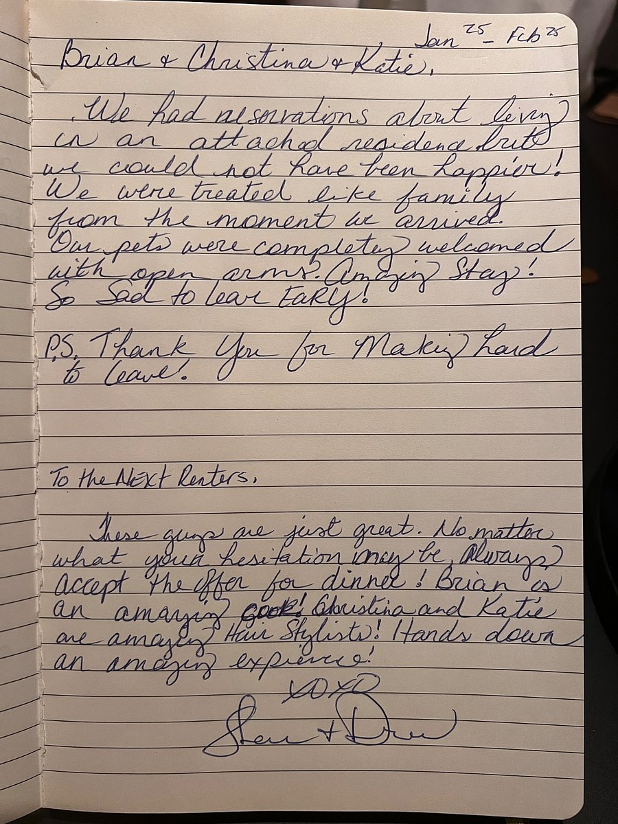 A letter from our most recent tenants