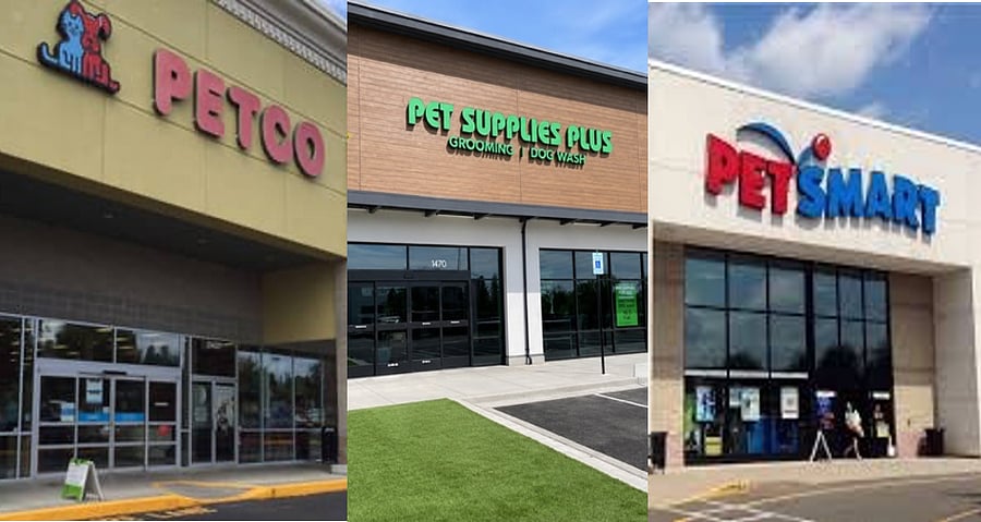 Nearby pet stores and supplies