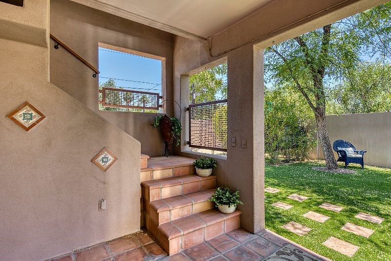 short flight of stairs takes you to your studio