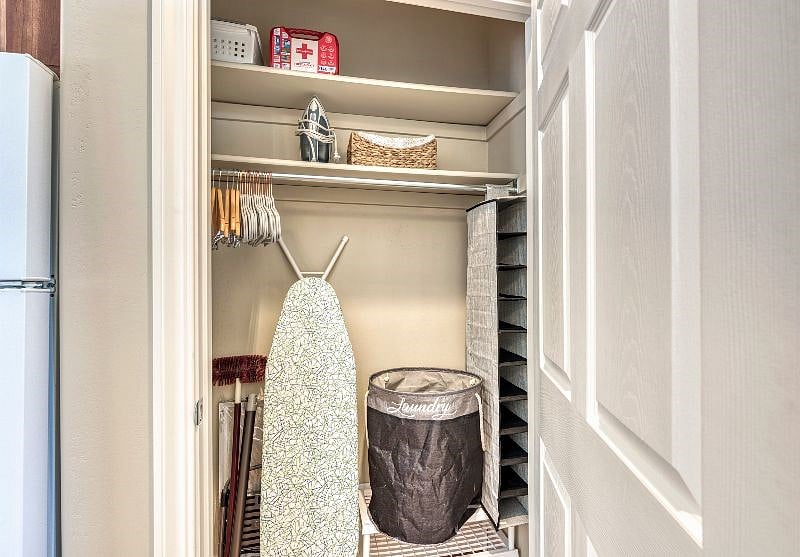nice size closet stocked with items to make you feel at home