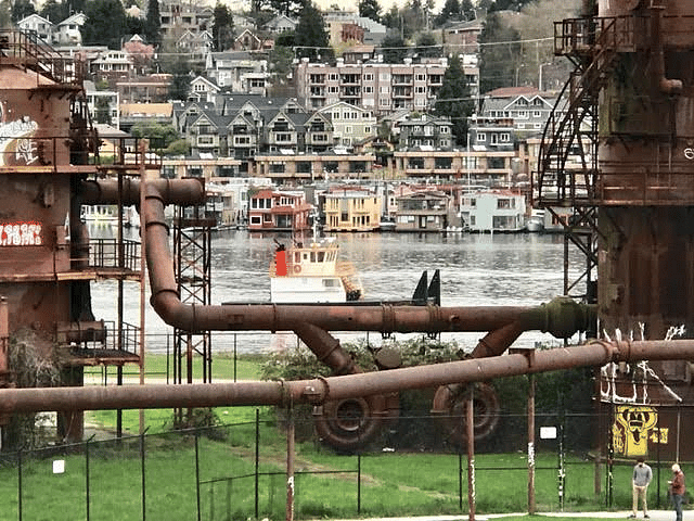 View of our home from Gasworks Park across the lake.