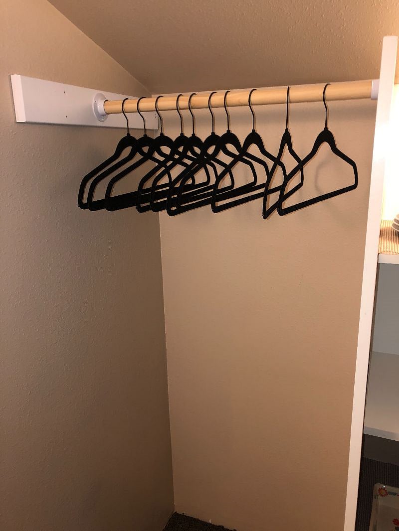 Closet for hanging clothes