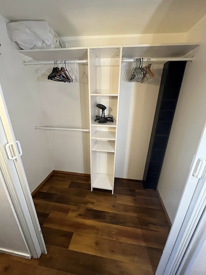 Spacious bedroom closets.