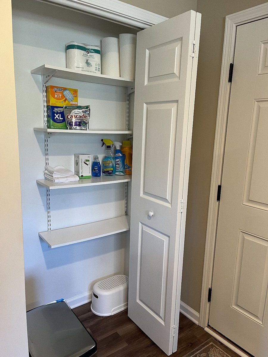Pantry adjacent to laundry, entrance door right.