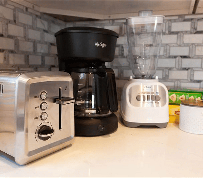 Fully stocked kitchen with updated appliances