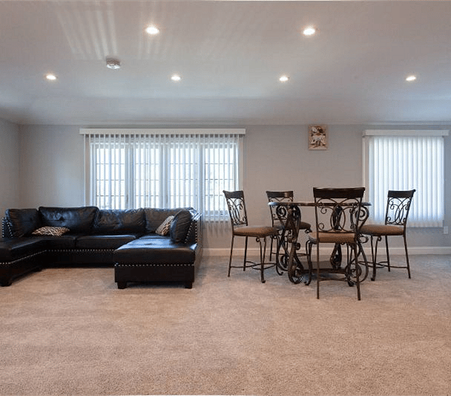 Open modern living and dining space