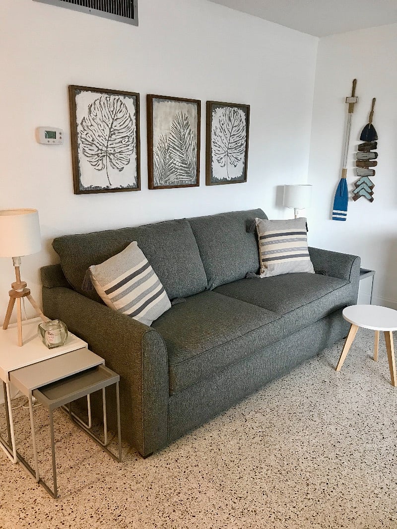 Plush, deep seat sofa