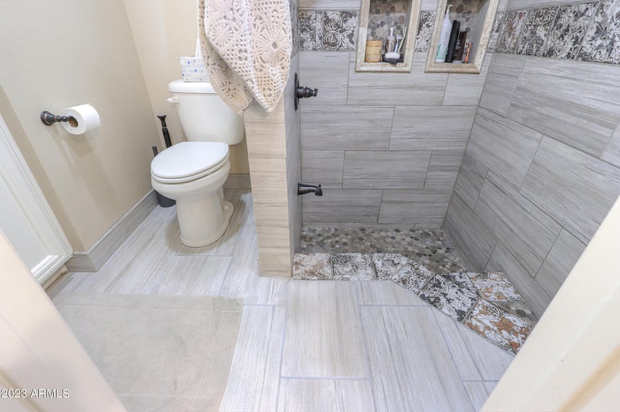 Newly remodeled shower area