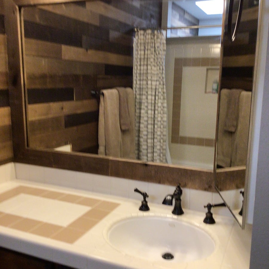 Up stairs bathroom contains a shower and tub