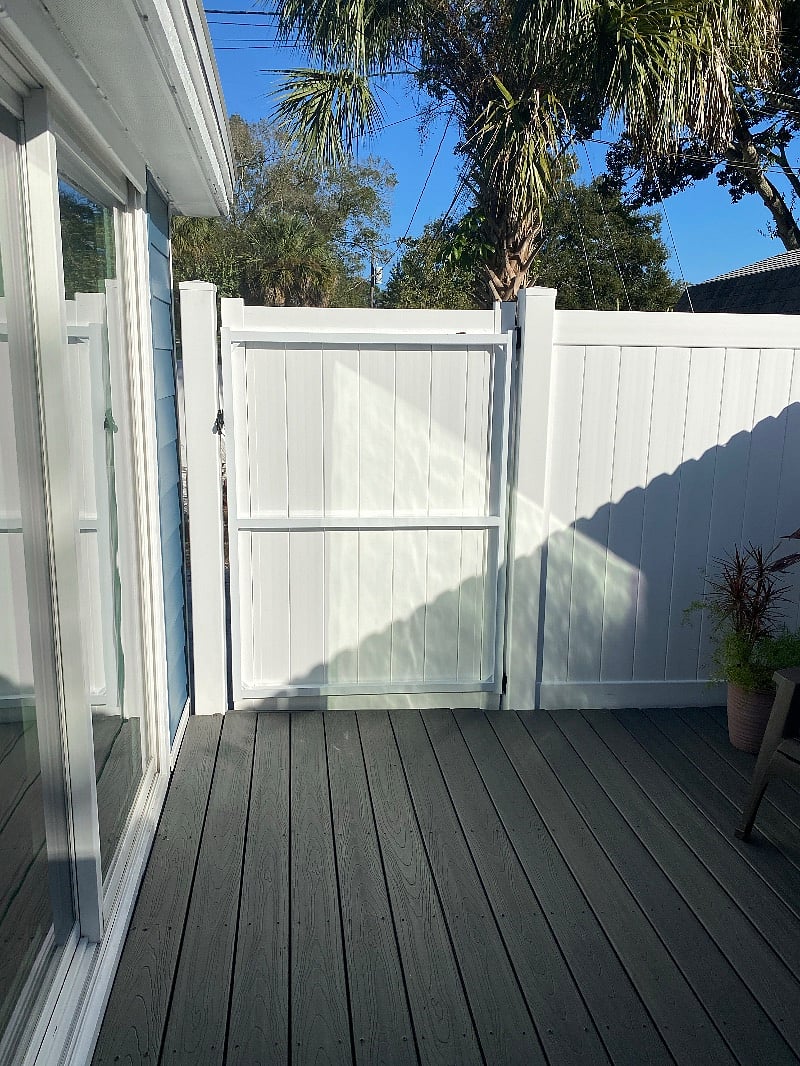 Inside view of entry gate of the patio.