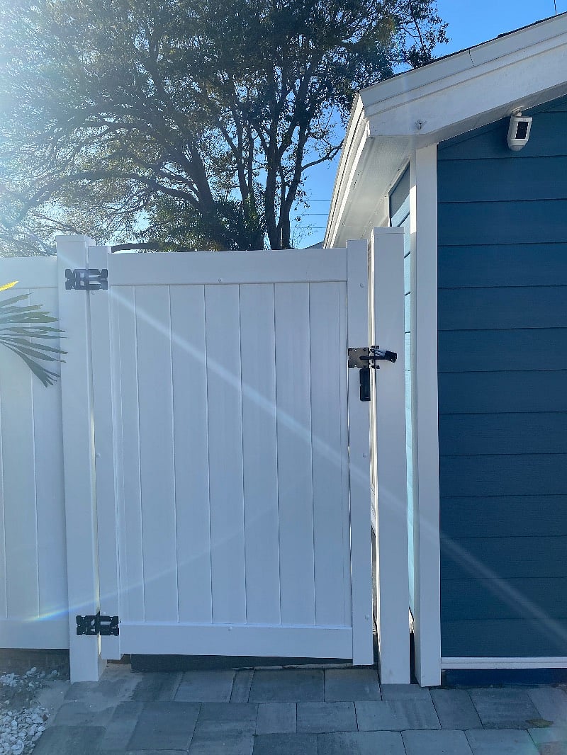 Gate entry to private and secure patio. 