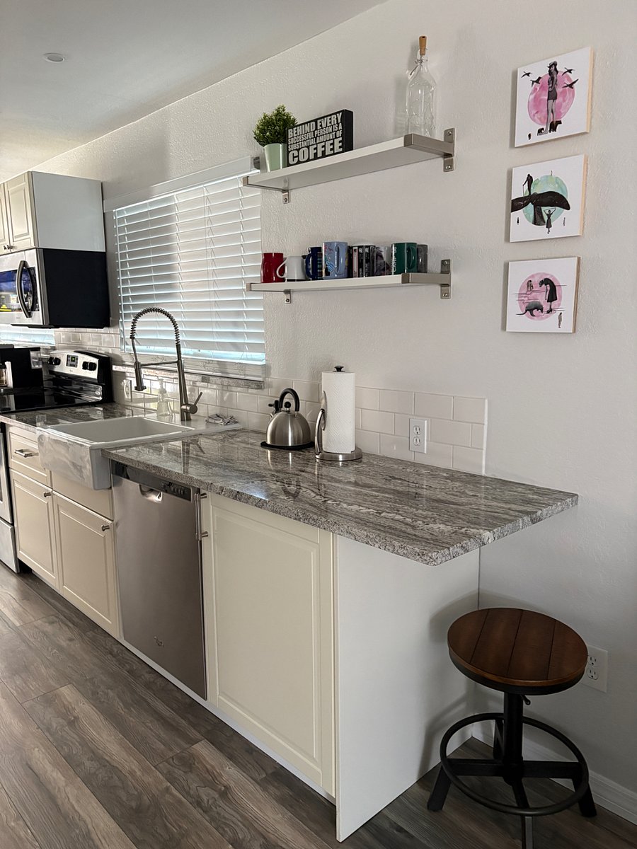 Kitchen, marble countertop, farmhouse sink, dishwasher