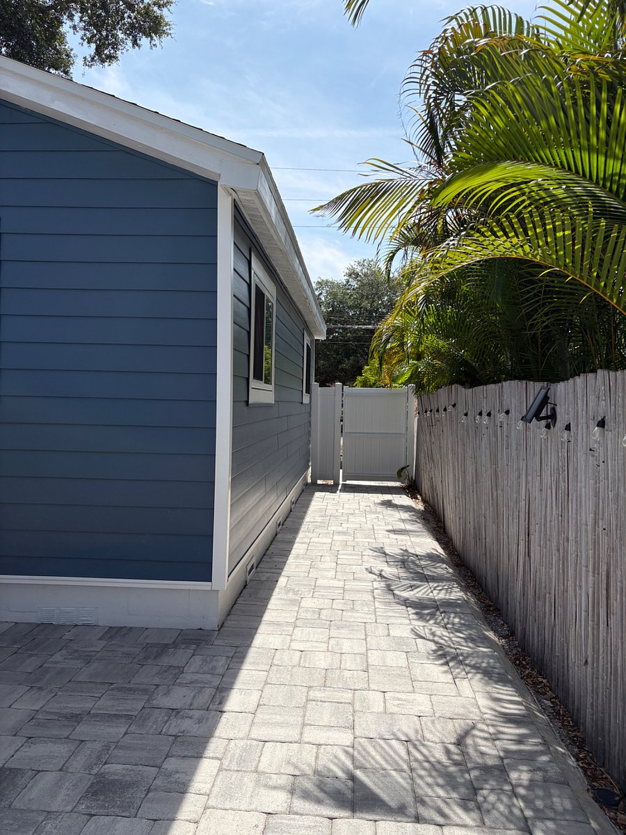 patio leading to front of the house