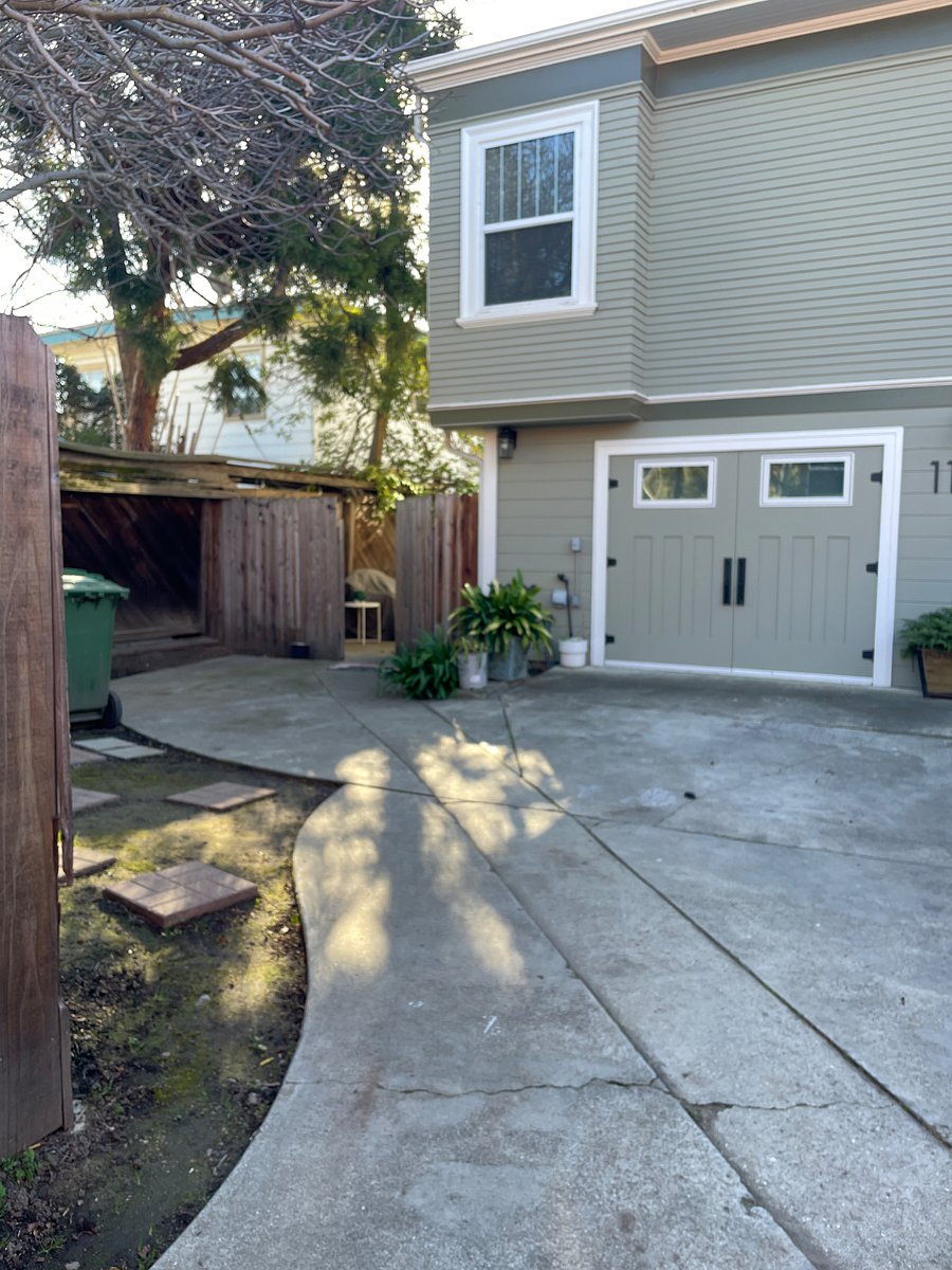 View of private entrance from shared driveway