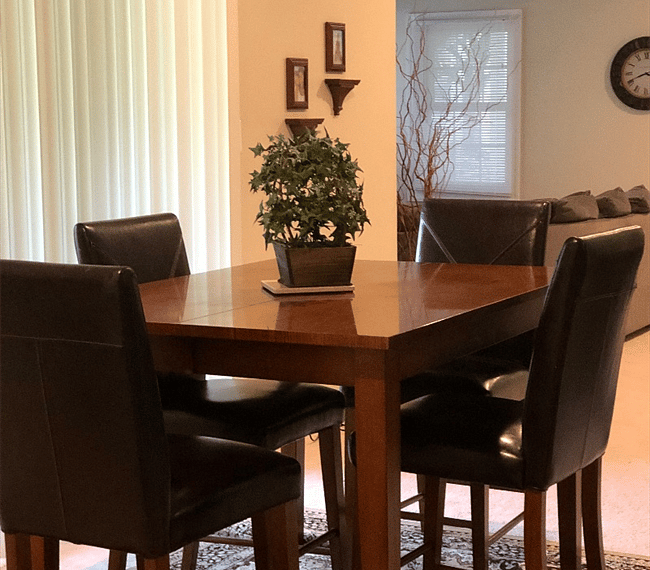 Dining Area with open views & sliding doors to private gardens