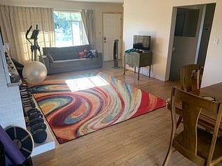 workout area and tv #2, dining room table