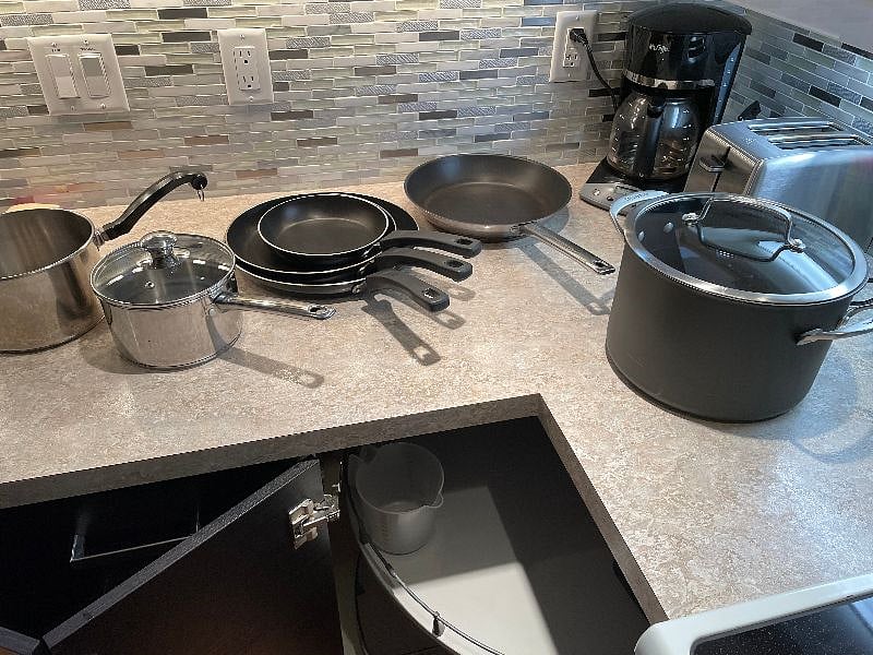 Good supply of pots and pans