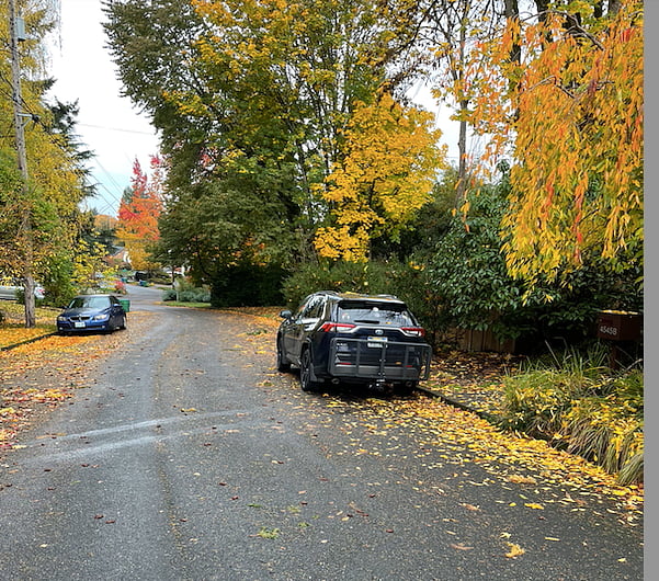 Easy parking on a quiet street!