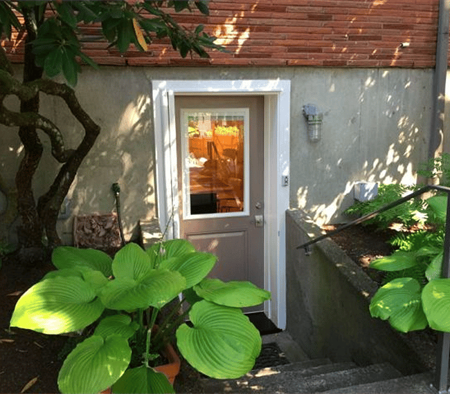 Digital lock at front door.