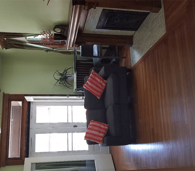 Welcoming living room with cozy sofa