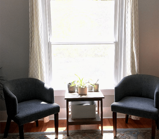 South-facing picture window in living room