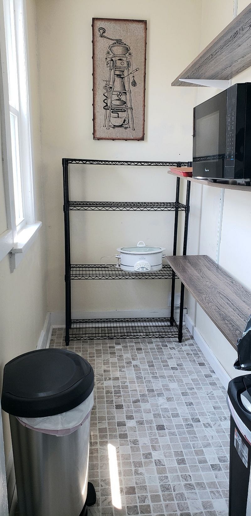 2nd floor pantry with microwave, supplies and lots of storage