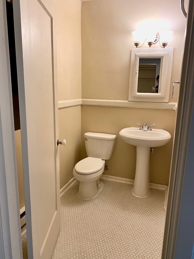 Bathroom with porcelain soaking tub! 