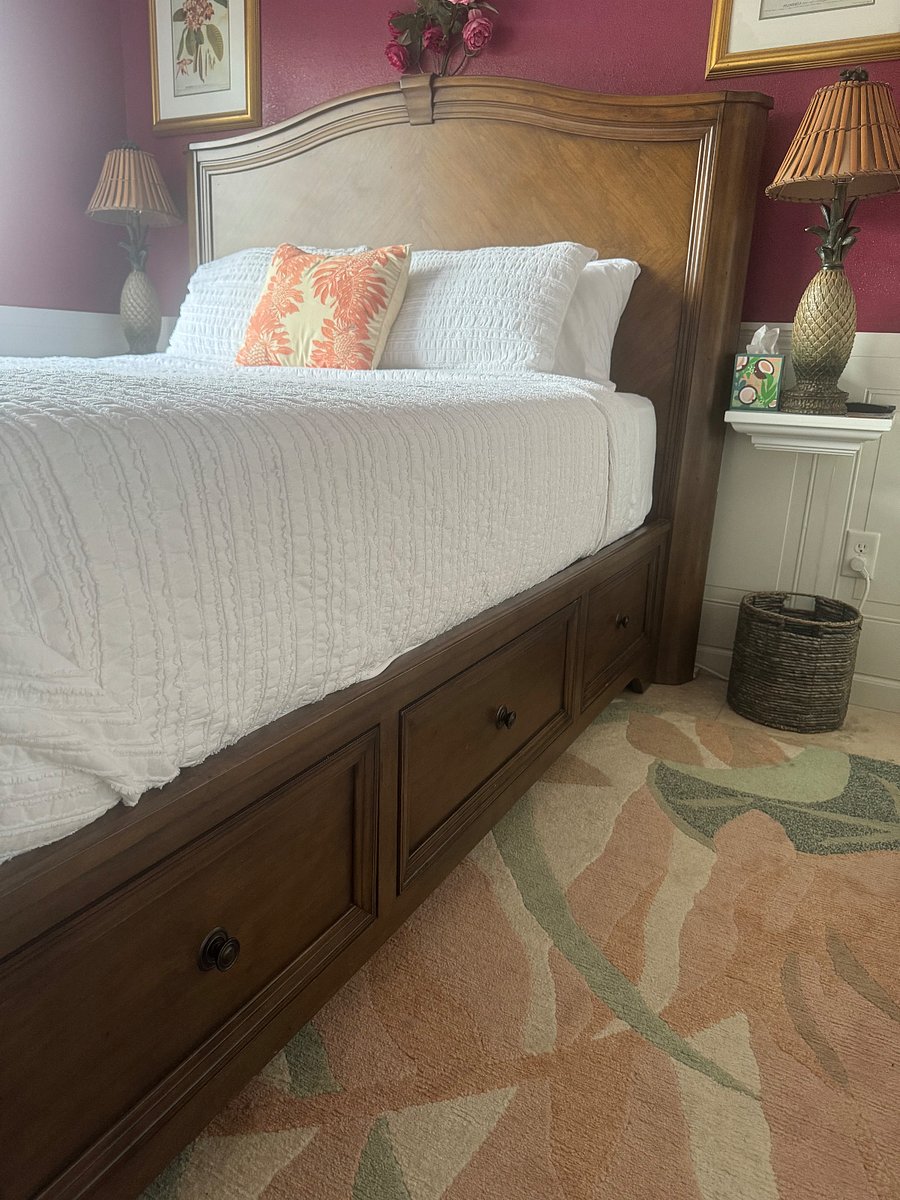 Private Bedroom is safe and secure with regular door knob lock, deadbolt lock with key, and hotel style latch lock.