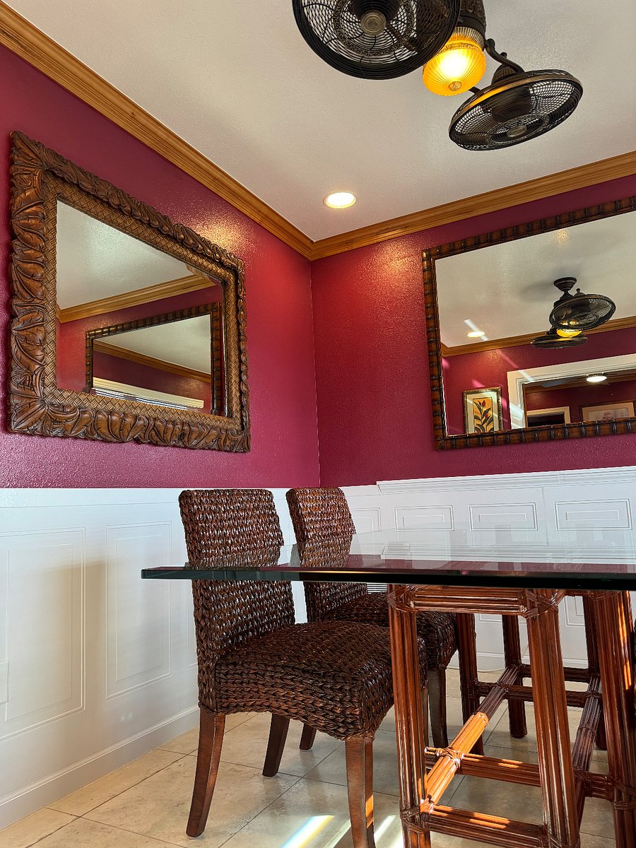 Hand carved bamboo, and  Hawaiiana mirrors.