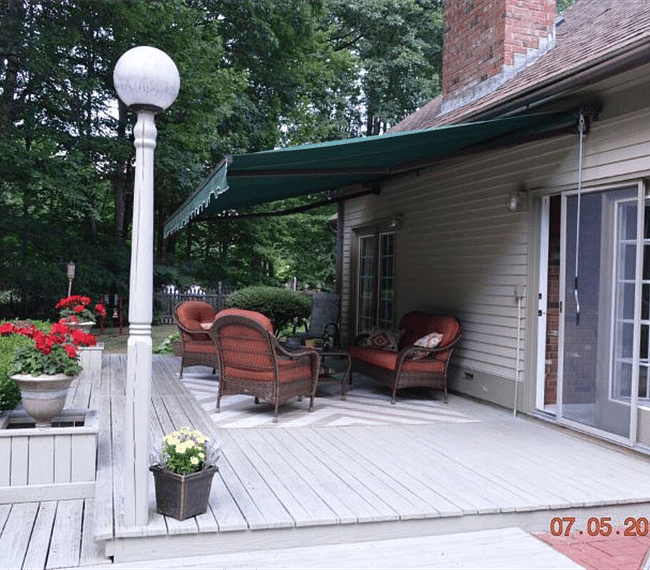 Seating outside by pool