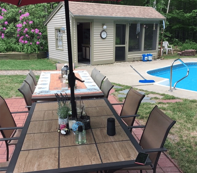 Eating area in back yard