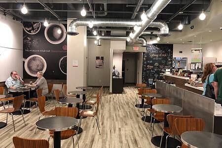 Sweetwater Cafe is serving up lattes, specialty teas, and a wide variety of pastries. Open evening hours too, you might be able to catch a live music performance.