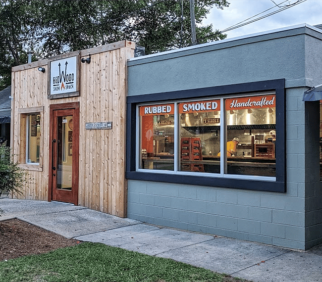 Great BBQ! Literally at the back door on Manteo St.