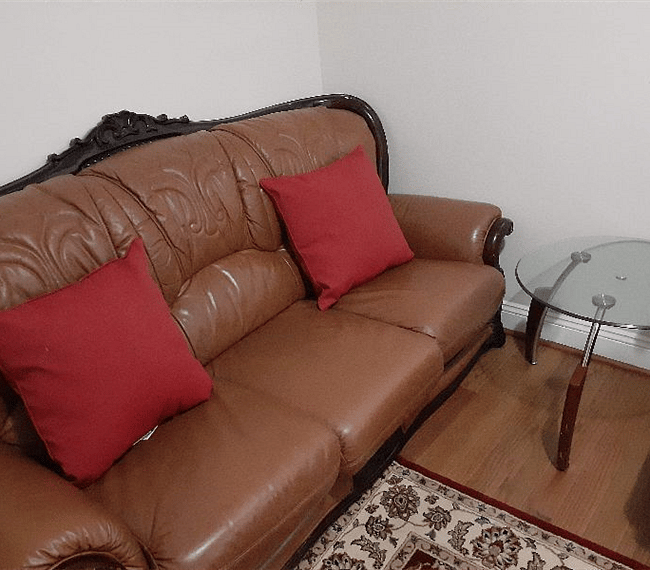 Comfortable sofa with a center table