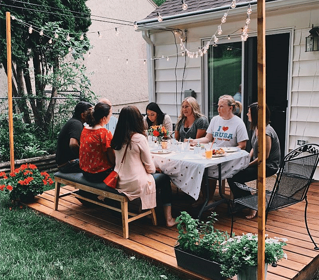 Back deck great for gatherings. 