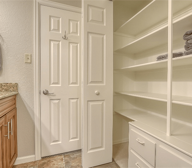 Spacious bathroom closet