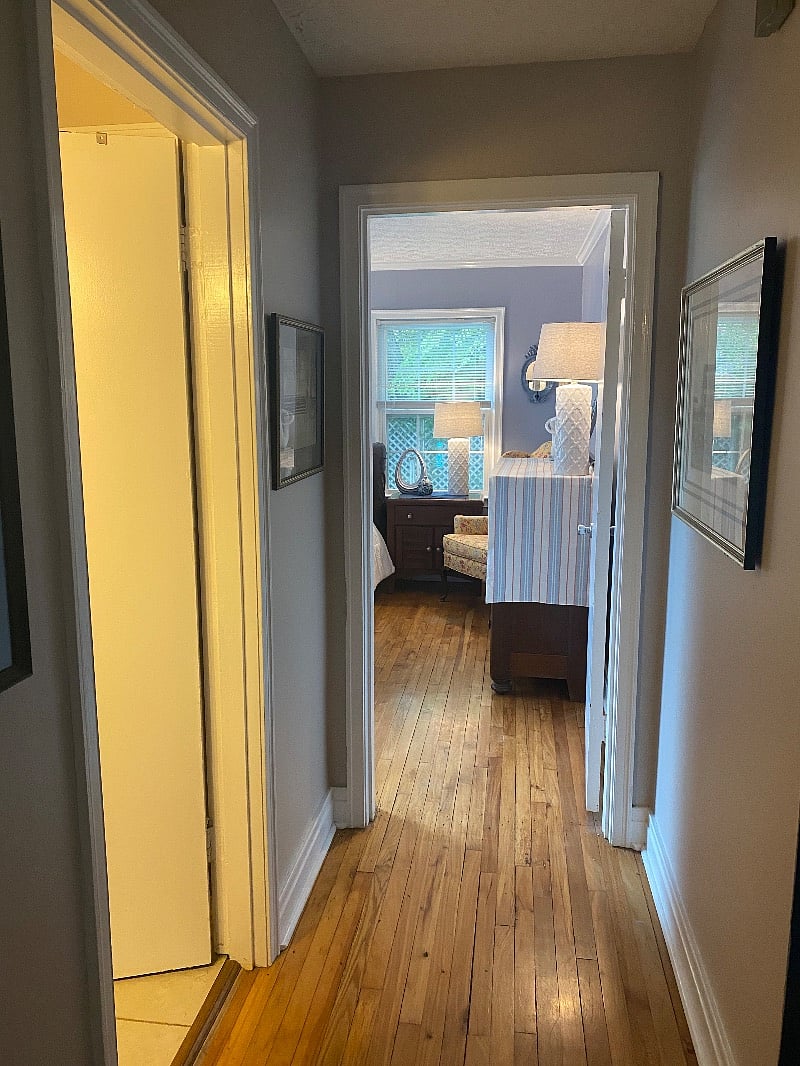 Main floor bedroom with access to private bathroom.