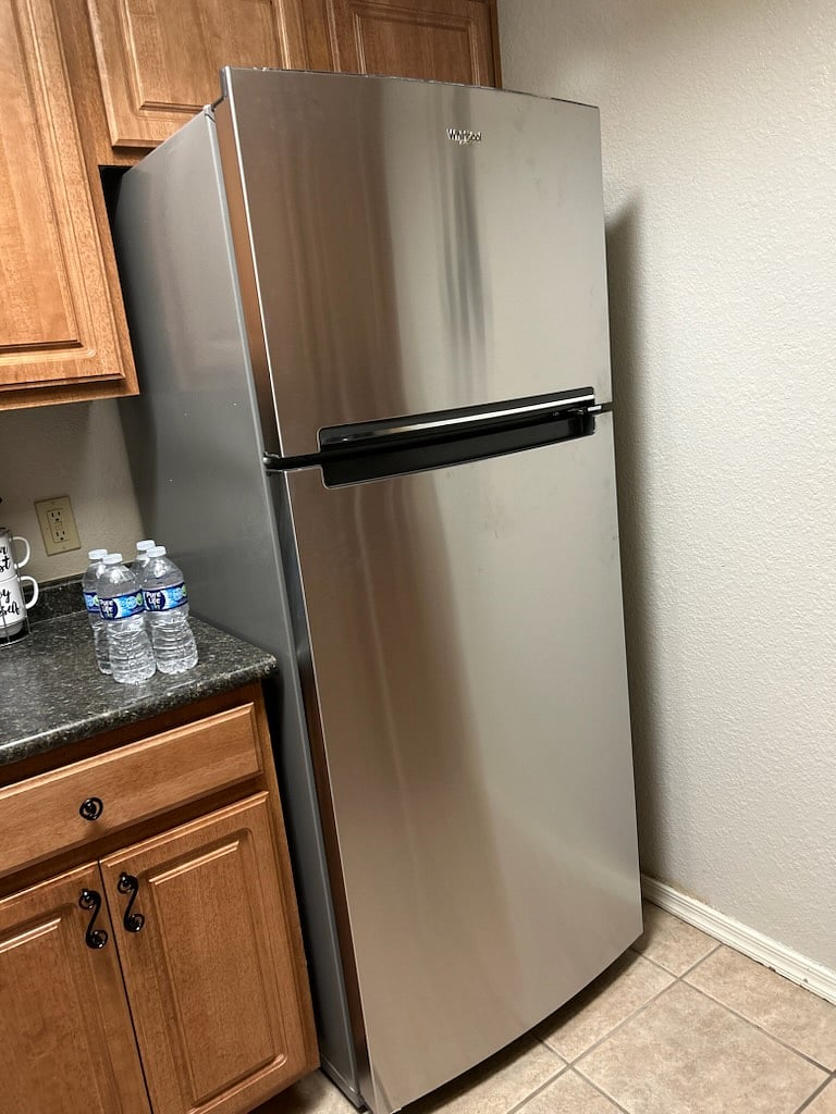 New stainless steel fridge