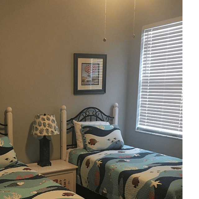 Kids Room has two twin beds in it and a full closet 