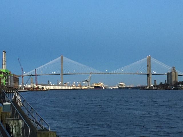 Head to the river and enjoy an evening drink under the lights of the bridge.